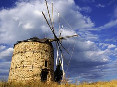 Old windmill in Halkidiki (Greece)