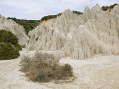 Эрозии глины появившийся на острове Закинф, Греция